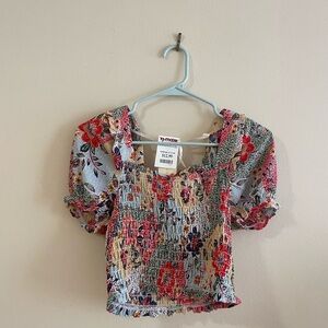 Floral Smocked Puff Sleeve Top